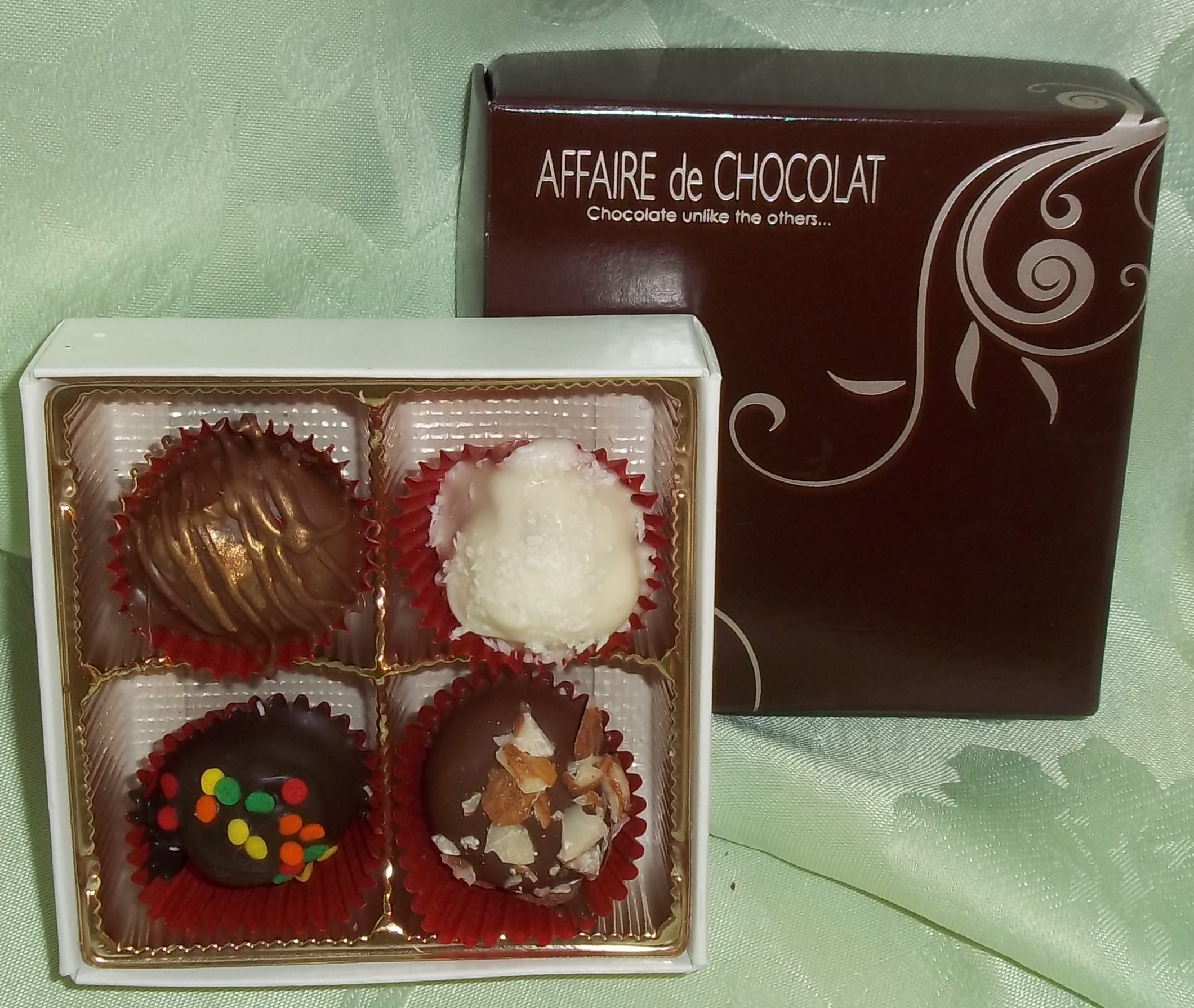 4 Piece Gourmet Truffles and Chocolates